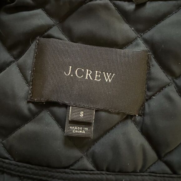 J Crew Lightweight Down Puffer Field Jacket Sz S Womens Navy Downtown Preppy - Picture 10 of 12